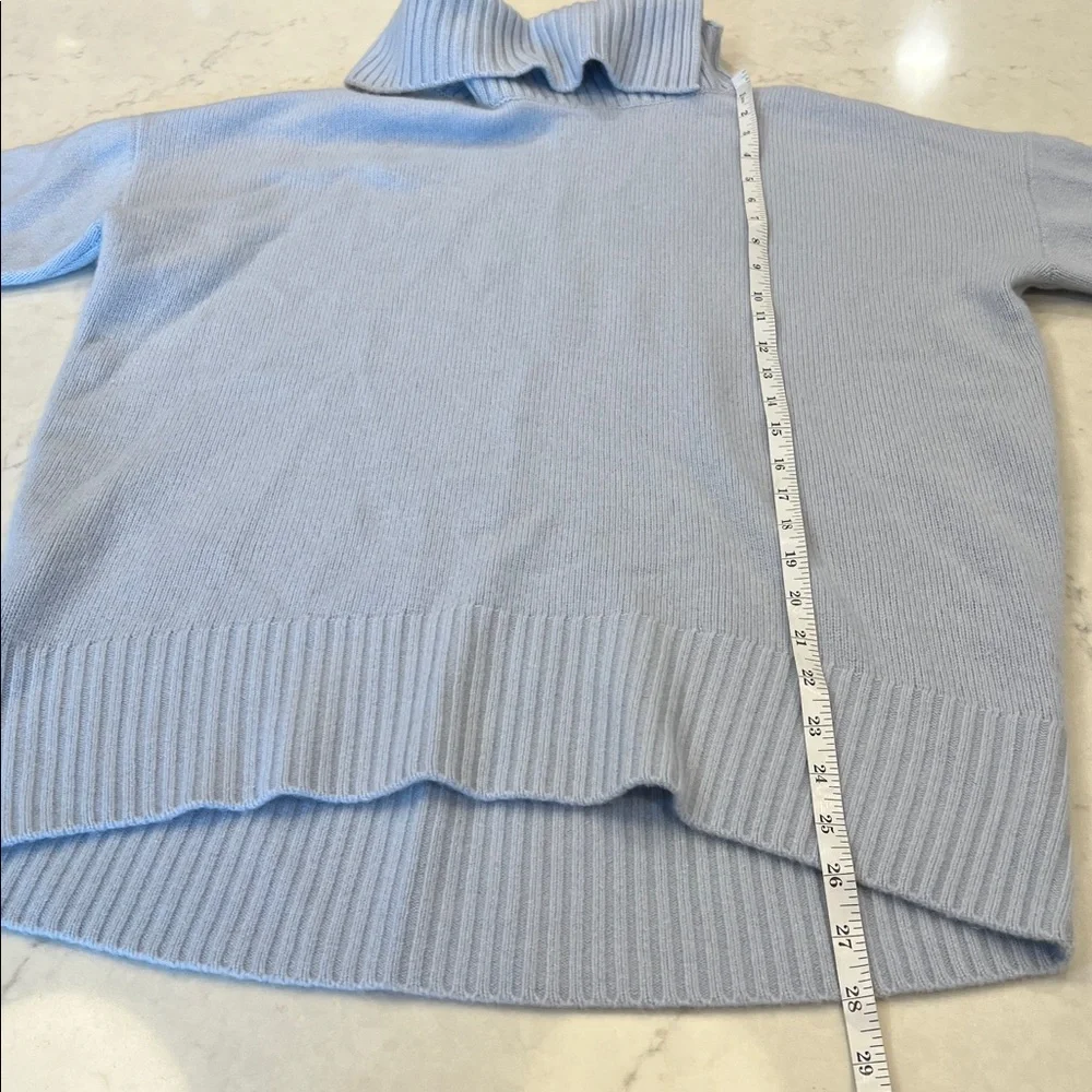 Nordstrom Cashmere‎ Soft Sky Blue Cowl Neck Sweater Size Small
